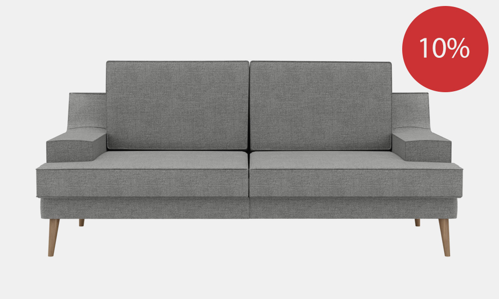 sofá moderno en tapicería antimanchas gris en rebajas