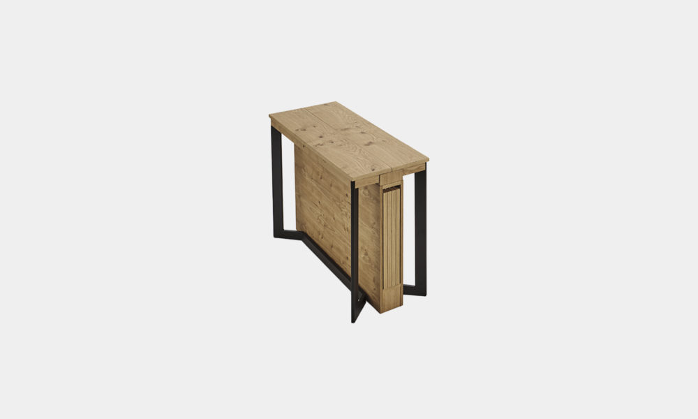 Mesa consola de madera y patas de metal