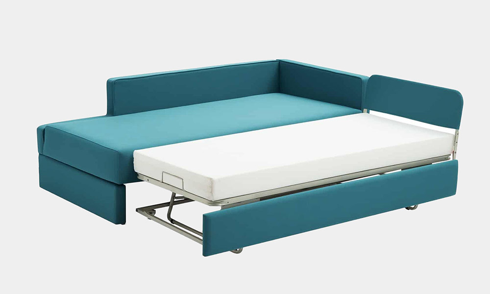 sofá cama cómodo y grande en tela antimanchas
